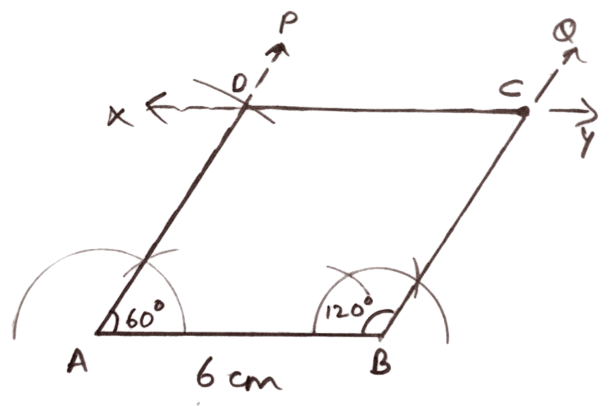 Its one side = 6 cm and ∠A = 60°. Construction of Polygons, Concise Mathematics Solutions ICSE Class 9.