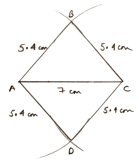 One side = 5.4 cm and one diagonal is 7.0 cm. Construction of Polygons, Concise Mathematics Solutions ICSE Class 9.