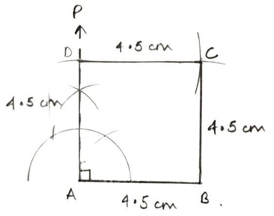 One side = 4.5 cm. Construction of Polygons, Concise Mathematics Solutions ICSE Class 9.