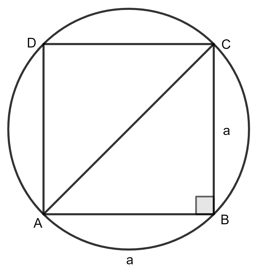 If a square is inscribed in a circle, find the ratio of the areas of the circle and the square. Area and Perimeter of Plane Figures, Concise Mathematics Solutions ICSE Class 9.