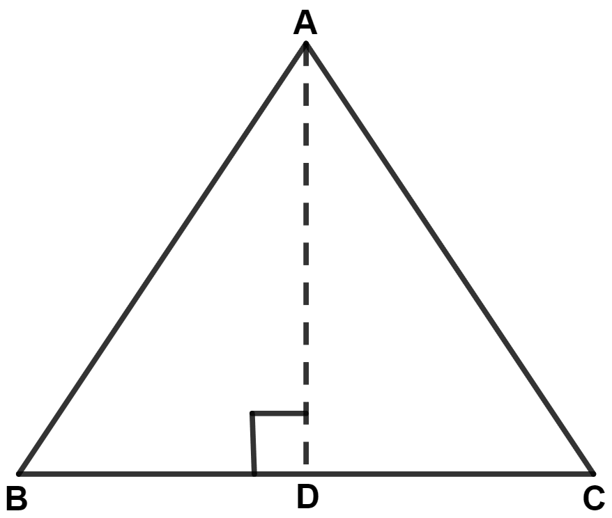 In equilateral △ ABC, AD ⊥ BC and BC = x cm. Find, in terms of x, the length of AD. Pythagoras Theorem, Concise Mathematics Solutions ICSE Class 9.