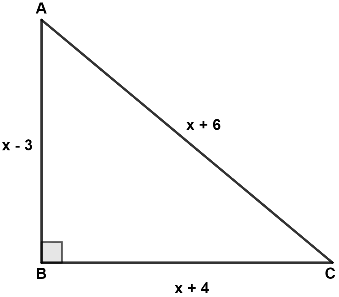 In △ ABC, ∠B = 90°. Find the sides of the triangle, if : Pythagoras Theorem, Concise Mathematics Solutions ICSE Class 9.