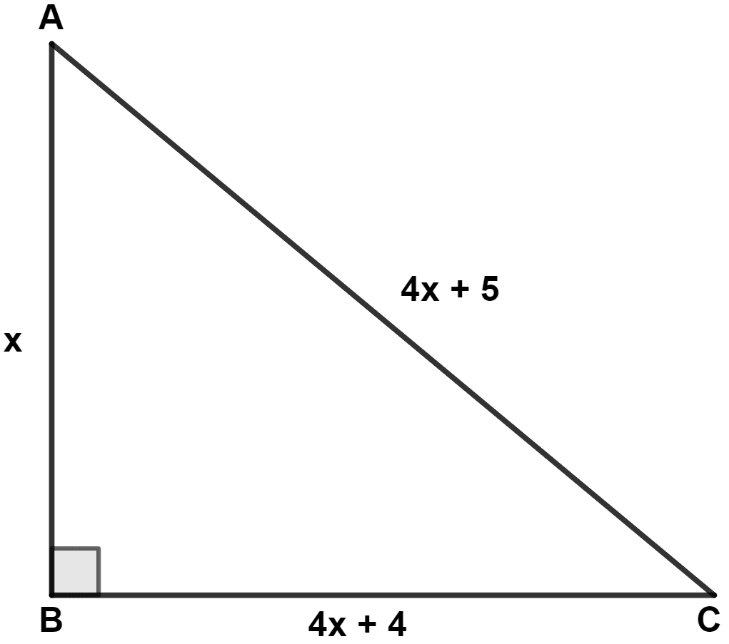 In △ ABC, ∠B = 90°. Find the sides of the triangle, if : Pythagoras Theorem, Concise Mathematics Solutions ICSE Class 9.