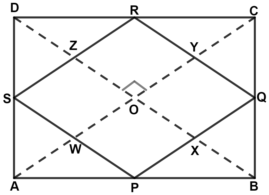 The diagonals of a quadrilateral ABCD are perpendicular to each other. Prove that the quadrilateral obtained by joining the mid-points of its adjacent sides is a rectangle. Mid-point Theorem, Concise Mathematics Solutions ICSE Class 9.