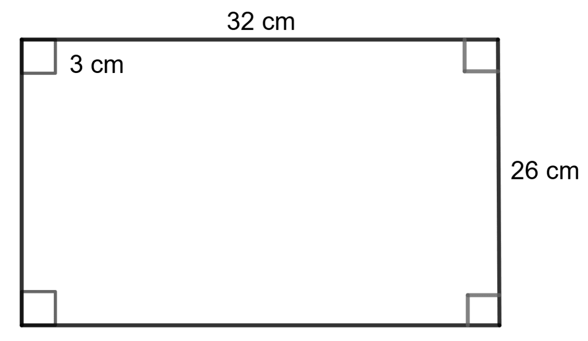 A rectangular card-board sheet has length 32 cm and breadth 26 cm. Squares each of side 3 cm, are cut from the corners of the sheet and the sides are folded to make a rectangular container. Find the capacity of the container formed. Solids, Concise Mathematics Solutions ICSE Class 9.