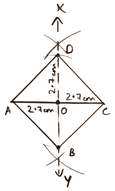 One diagonal = 5.4 cm. Construction of Polygons, Concise Mathematics Solutions ICSE Class 9.
