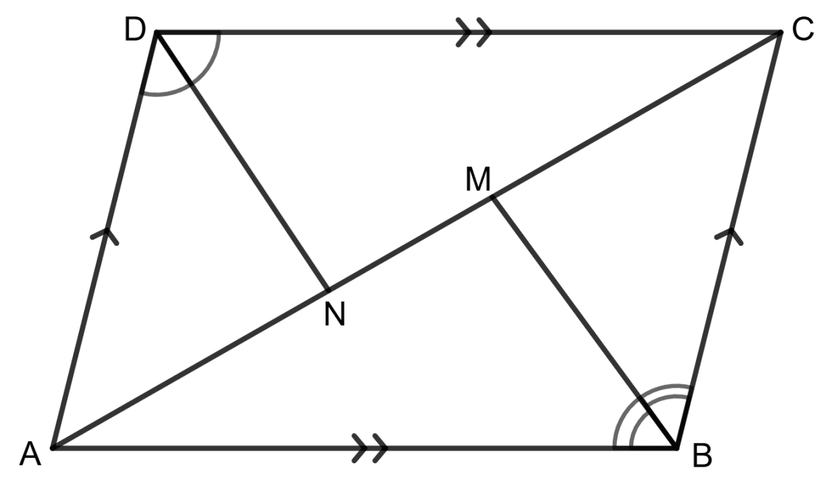 Using the information in the given figure, we get AM = CN. Assertion Reasoning, Concise Mathematics Solutions ICSE Class 9.
