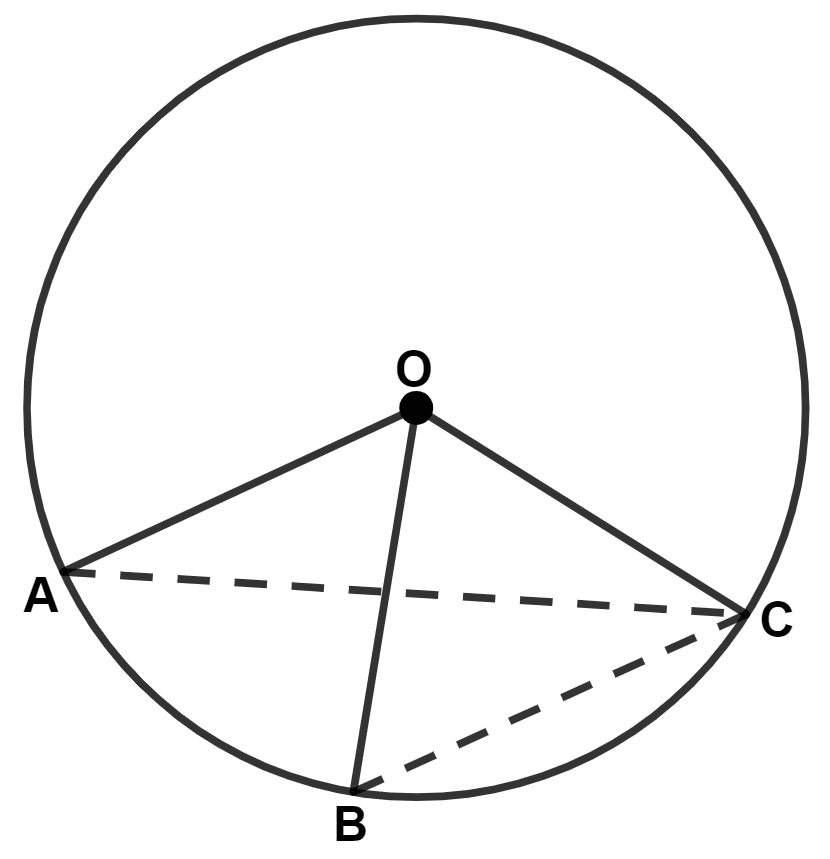 In the given figure, arc AB and arc BC are equal in length. Circle, Concise Mathematics Solutions ICSE Class 9.