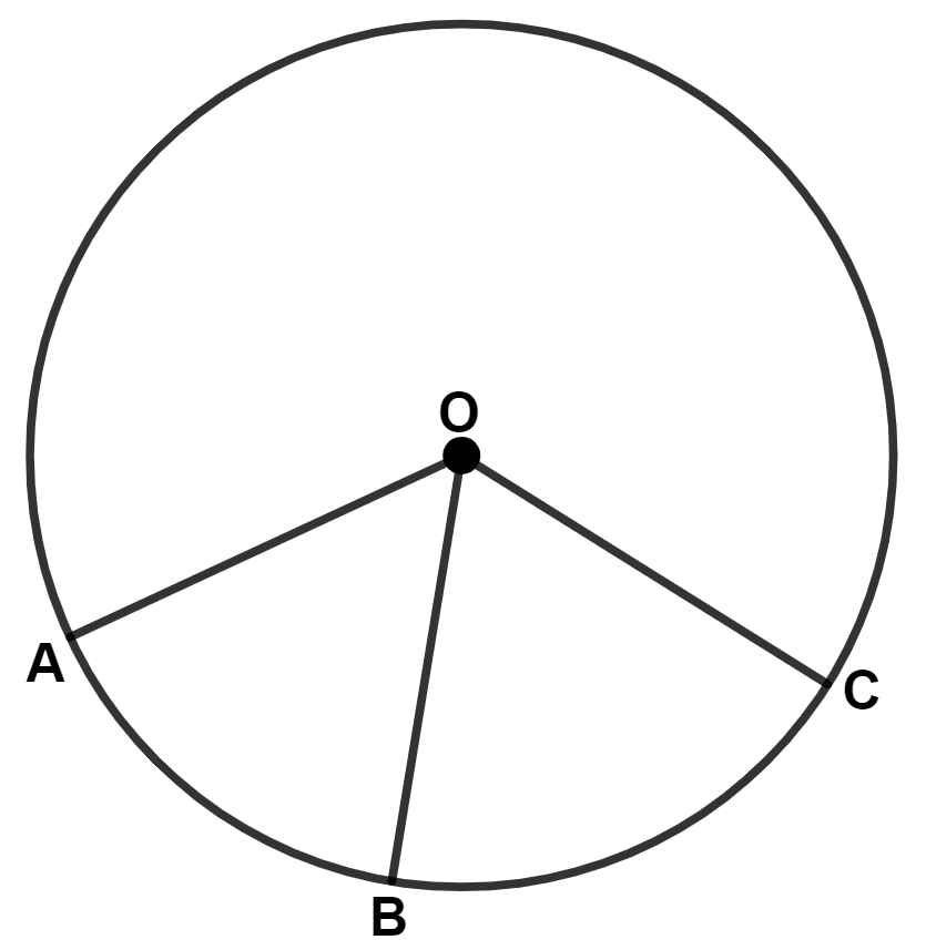 In the given figure, arc AB and arc BC are equal in length. Circle, Concise Mathematics Solutions ICSE Class 9.
