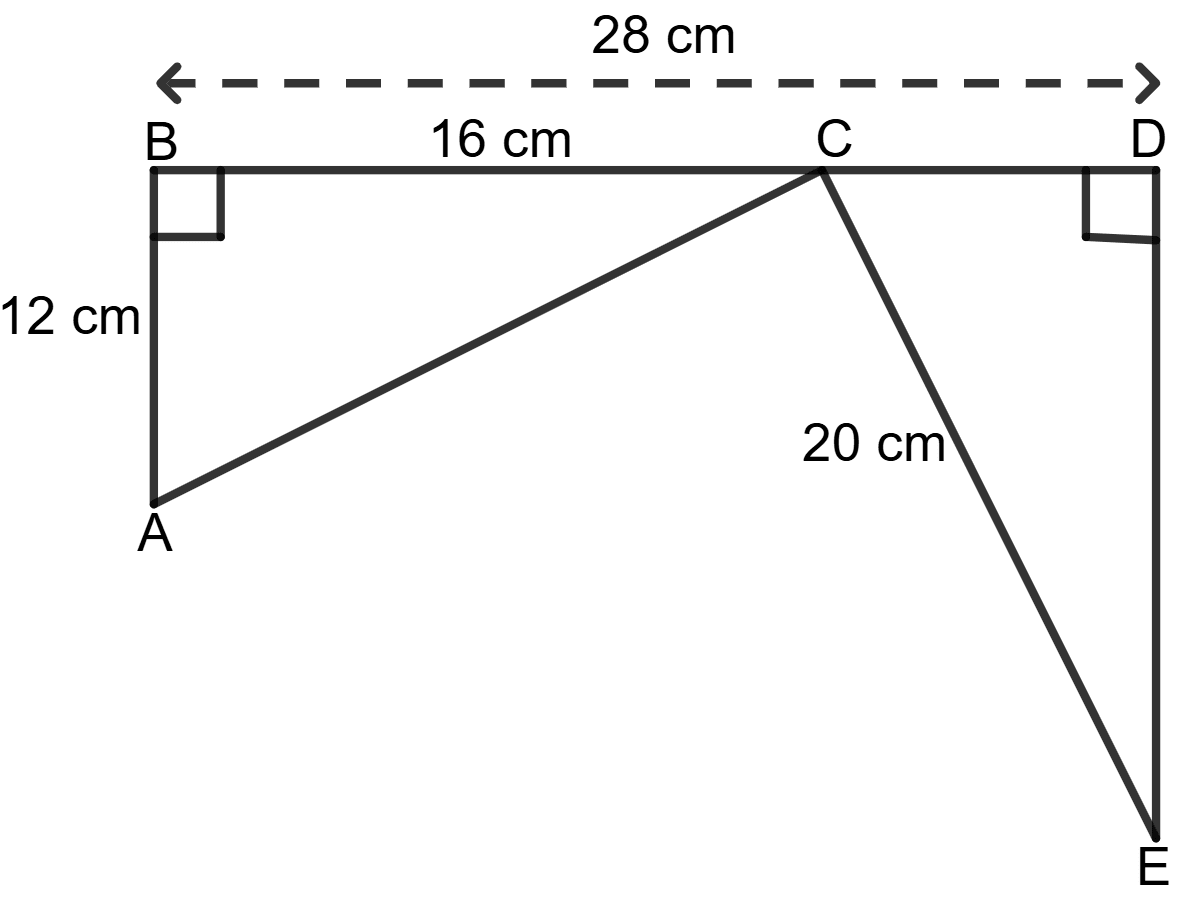 Show that the two triangles given in the following figure are congruent. Chapterwise Revision (Stage 2), Concise Mathematics Solutions ICSE Class 9.