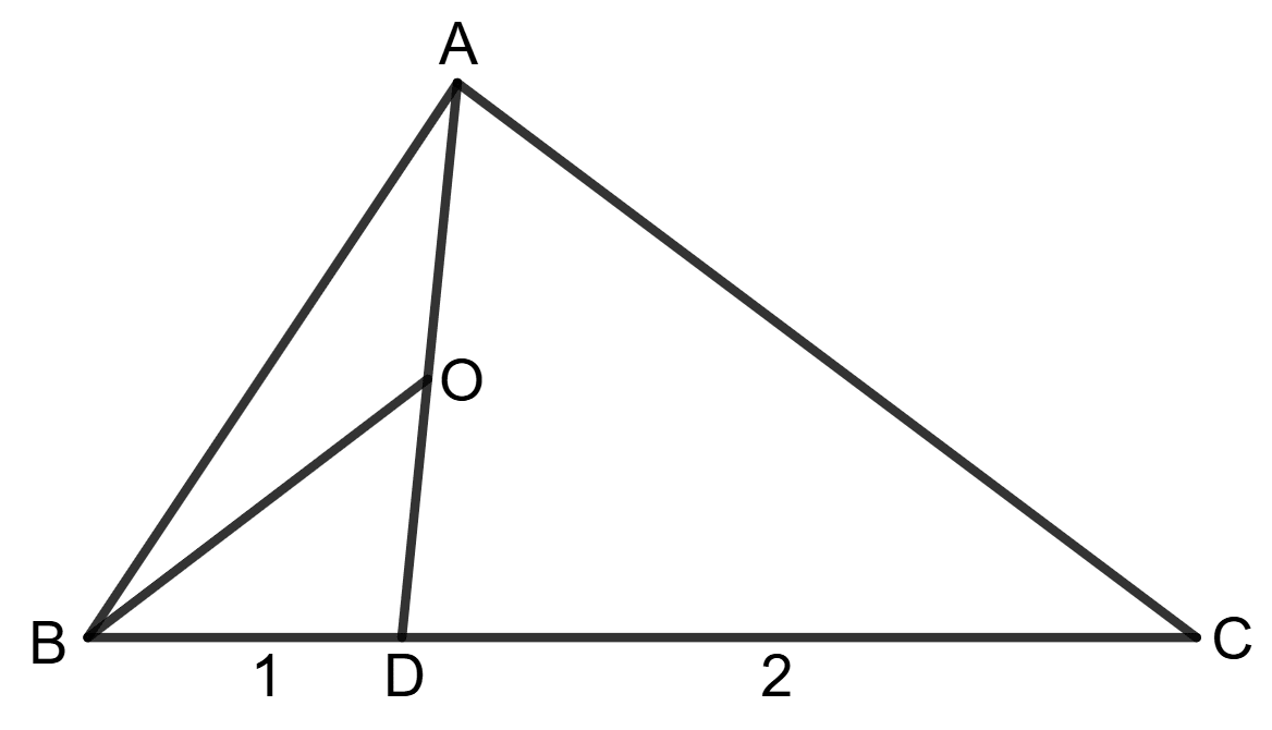 In △ABC, BD : DC = 1 : 2 and OA = OD. Assertion Reasoning, Concise Mathematics Solutions ICSE Class 9.