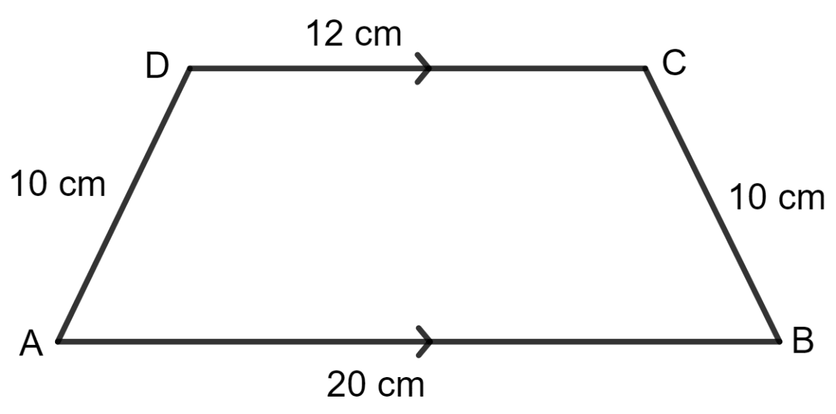 For the trapezium given below; find its area. Area and Perimeter of Plane Figures, Concise Mathematics Solutions ICSE Class 9.