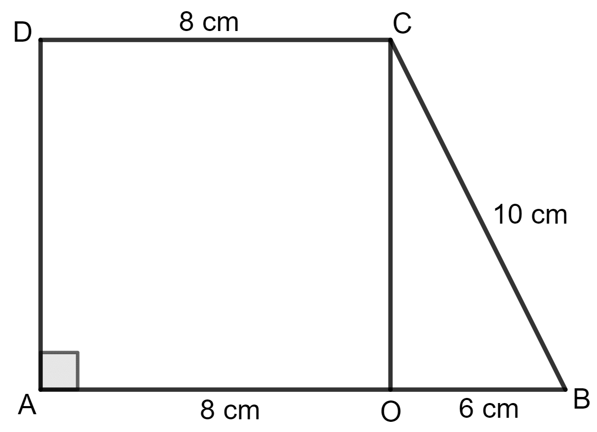 For the trapezium given below; find its area. Area and Perimeter of Plane Figures, Concise Mathematics Solutions ICSE Class 9.
