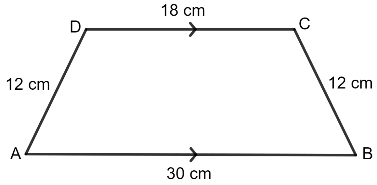 For the trapezium given below; find its area. Area and Perimeter of Plane Figures, Concise Mathematics Solutions ICSE Class 9.