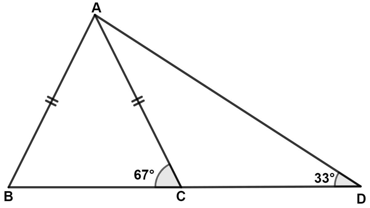 In each of the following figures, write BC, AC and CD in ascending order of their lengths. Inequalities, Concise Mathematics Solutions ICSE Class 9.