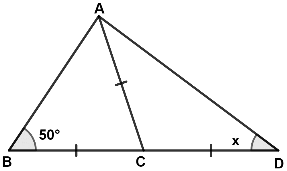 Calculate x : Isosceles Triangles, Concise Mathematics Solutions ICSE Class 9.