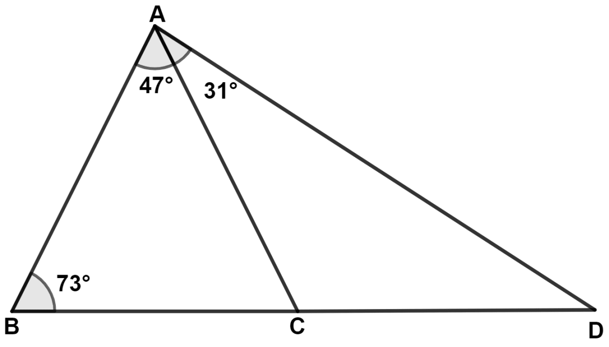 In each of the following figures, write BC, AC and CD in ascending order of their lengths. Inequalities, Concise Mathematics Solutions ICSE Class 9.