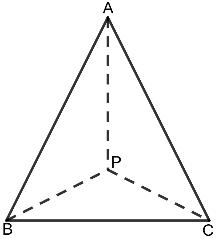 In triangle ABC, given below, P is a point inside △ABC. Chapterwise Revision (Stage 2), Concise Mathematics Solutions ICSE Class 9.