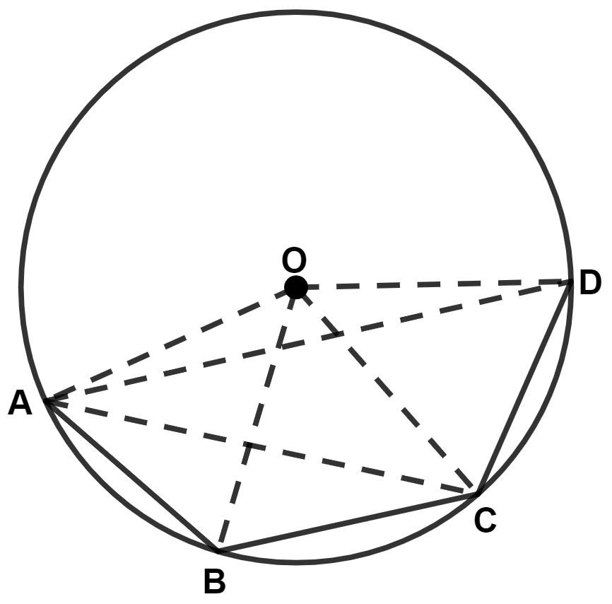 In the given figure, AB = BC = DC and ∠AOB = 50°. Find : Circle, Concise Mathematics Solutions ICSE Class 9.