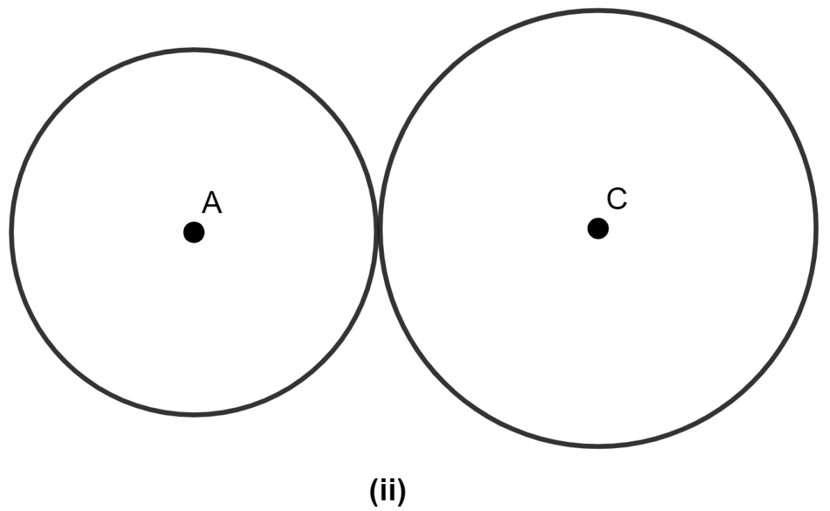 Draw two circles of different radii. How many points these circles can have in common? What is the maximum number of common points ?  Circle, Concise Mathematics Solutions ICSE Class 9.