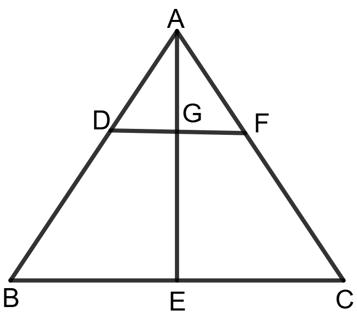 In △ ABC, D, E and F are mid-points of sides AB, BC and AC respectively. Prove that AE and DF bisect each other. Chapterwise Revision (Stage 2), Concise Mathematics Solutions ICSE Class 9.