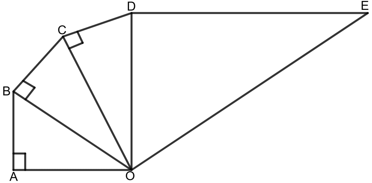 In the following figure OA = 2 cm = AB = 2BC. Find the length of OE. Chapterwise Revision (Stage 2), Concise Mathematics Solutions ICSE Class 9.