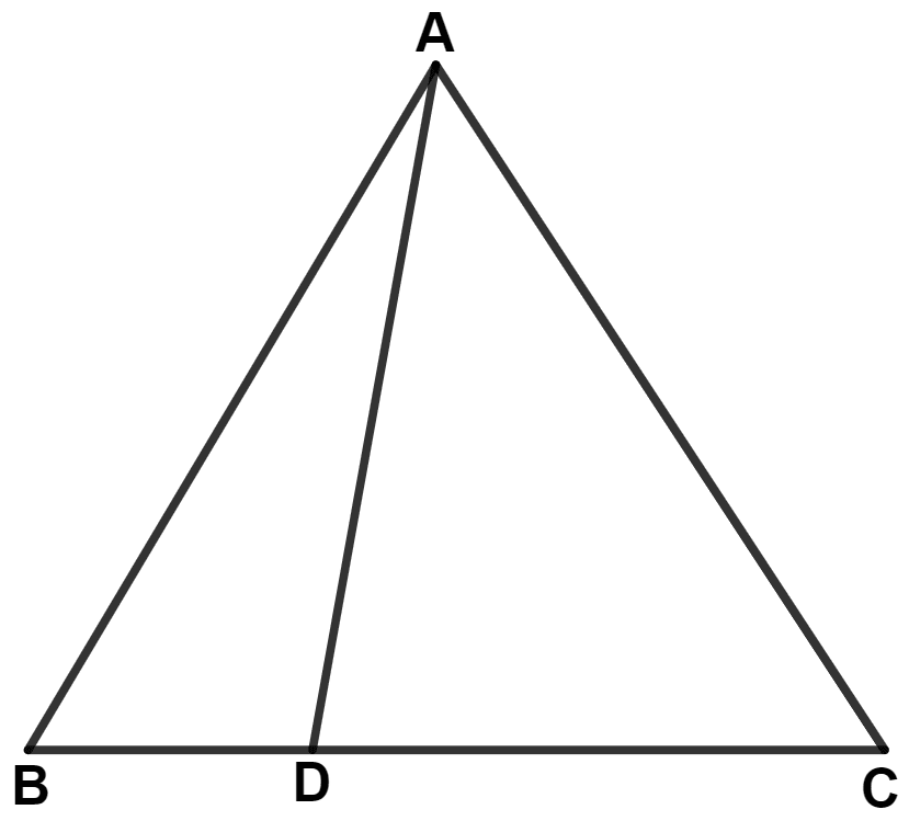 D is a point in side BC of triangle ABC. If AD > AC, show that AB > AC. Inequalities, Concise Mathematics Solutions ICSE Class 9.