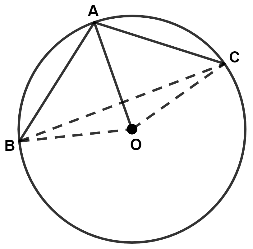 In the given figure, AB is a side of a regular hexagon and AC is a side of regular eight sided polygon. Find : Circle, Concise Mathematics Solutions ICSE Class 9.