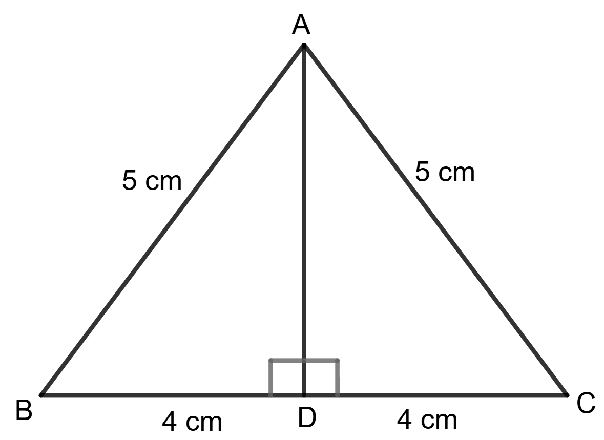 In the figure, given below, ABC is an isosceles triangle with BC = 8 cm and AB = AC = 5 cm. Find : Trigonometrical Ratios, Concise Mathematics Solutions ICSE Class 9.