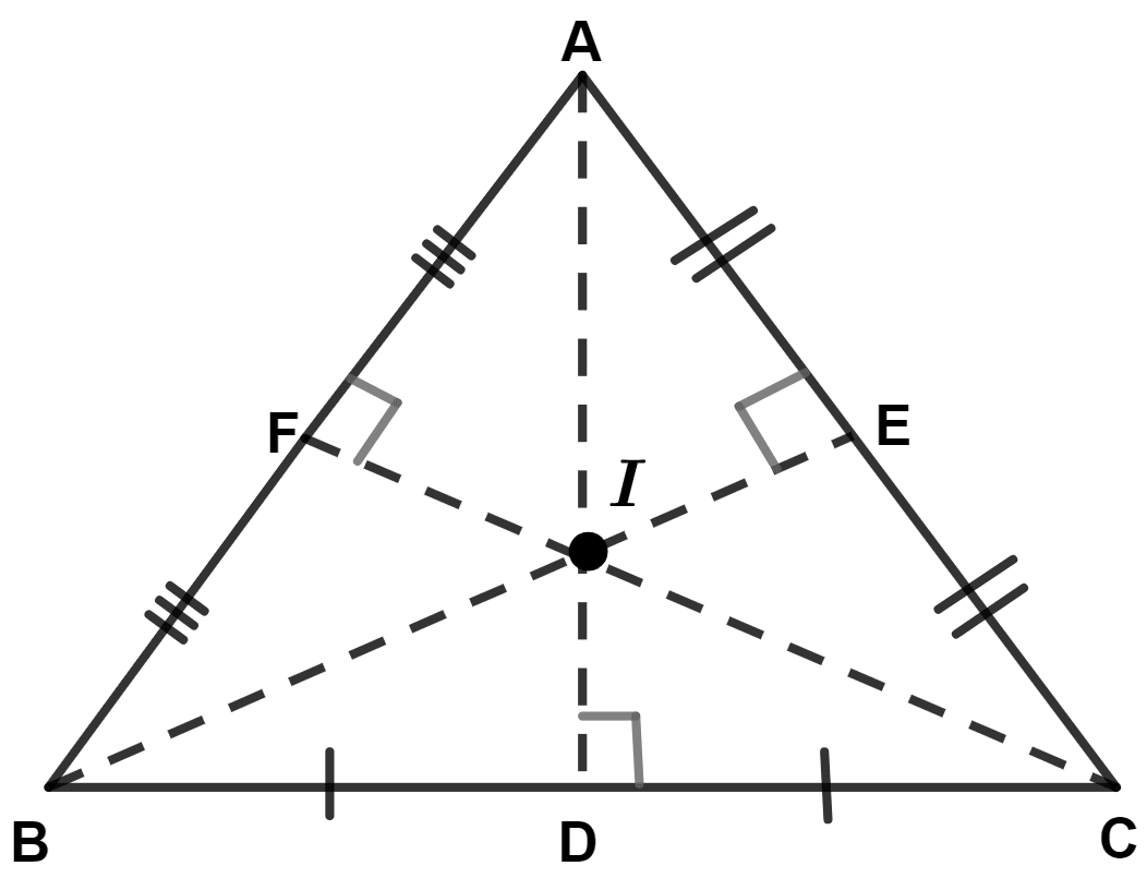 The perpendicular bisectors of the sides of a triangle ABC meet at I. Triangles, Concise Mathematics Solutions ICSE Class 9.