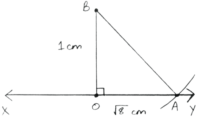 Draw a line segment of length √8 cm. Rational and Irrational Numbers, Concise Mathematics Solutions ICSE Class 9.