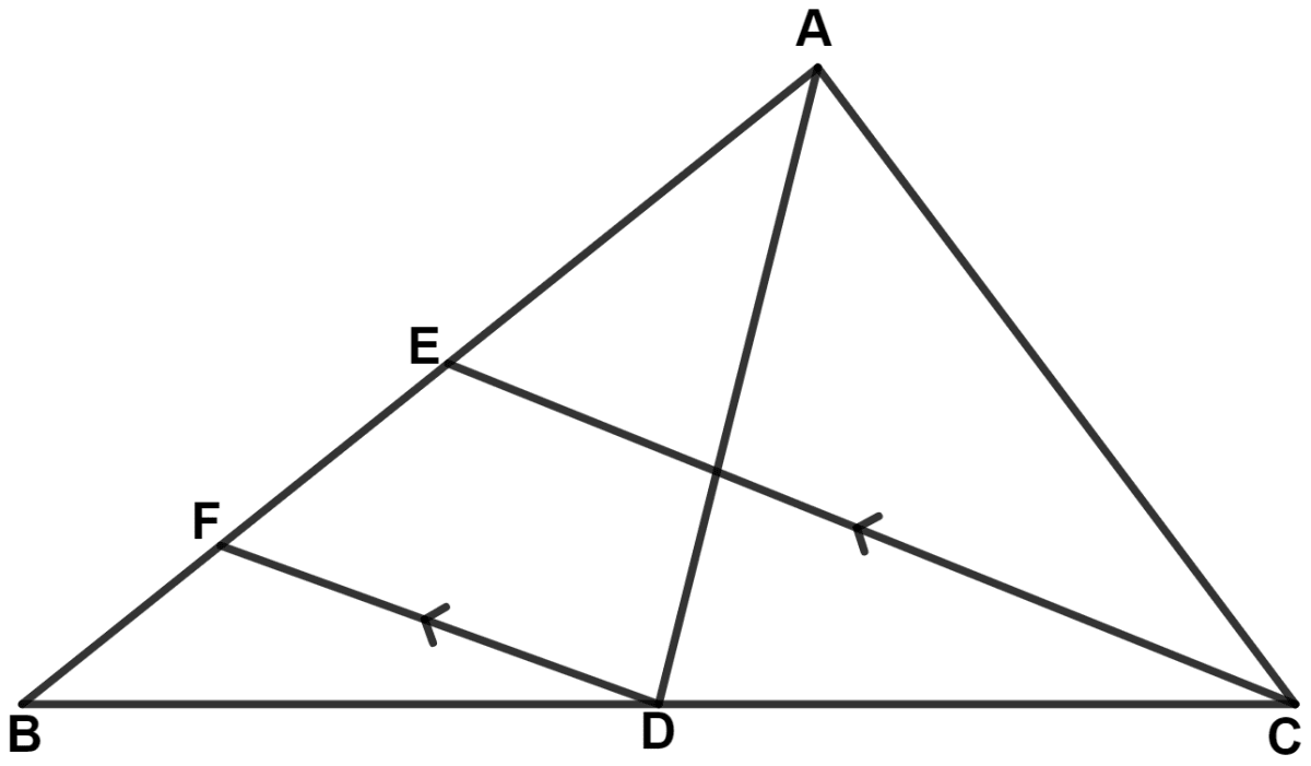 In the given figure, AD and CE are medians and DF // CE. Prove that : FB = 1/4AB. Mid-point Theorem, Concise Mathematics Solutions ICSE Class 9.
