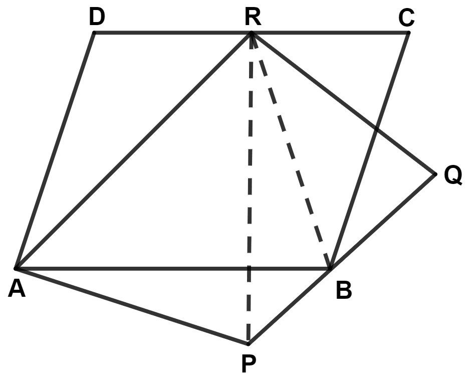 The given figure shows parallelograms ABCD and APQR. Show that these parallelograms are equal in area. Area Theorems, Concise Mathematics Solutions ICSE Class 9.