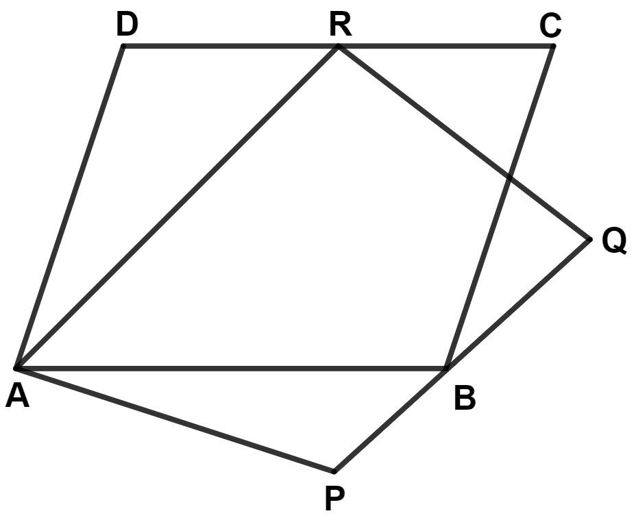 The given figure shows parallelograms ABCD and APQR. Show that these parallelograms are equal in area. Area Theorems, Concise Mathematics Solutions ICSE Class 9.