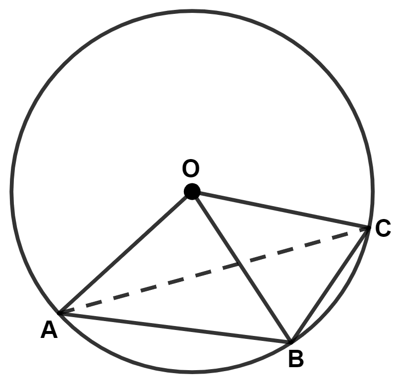 In the given figure, O is the centre of the circle and the length of arc AB is twice the length of arc BC. Circle, Concise Mathematics Solutions ICSE Class 9.