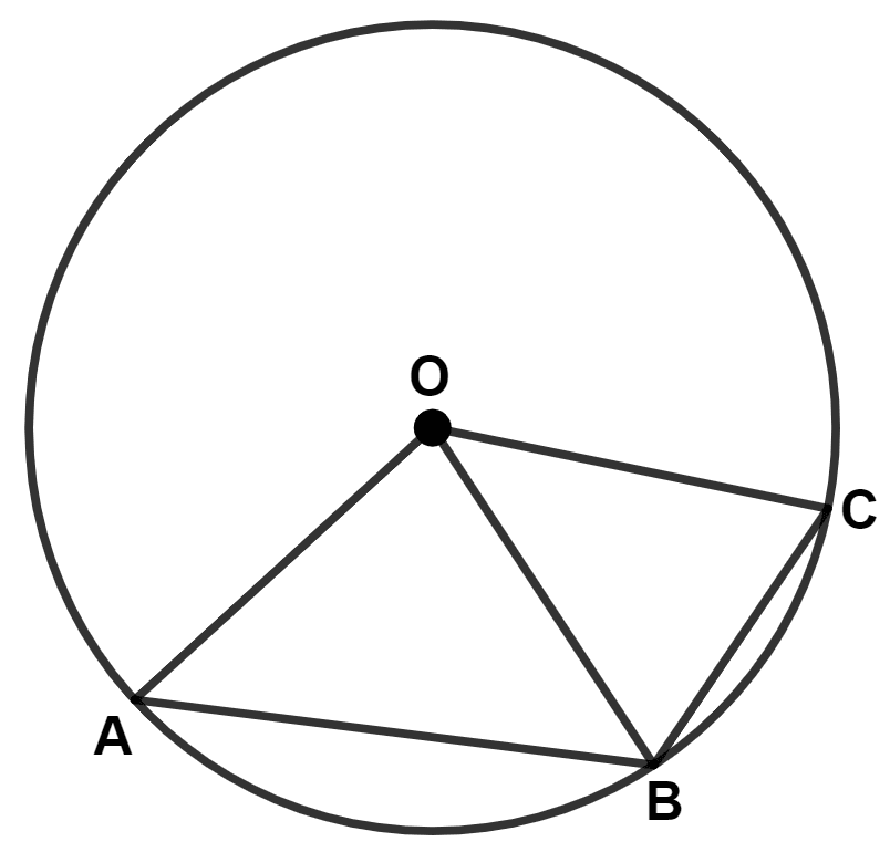 In the given figure, O is the centre of the circle and the length of arc AB is twice the length of arc BC. Circle, Concise Mathematics Solutions ICSE Class 9.