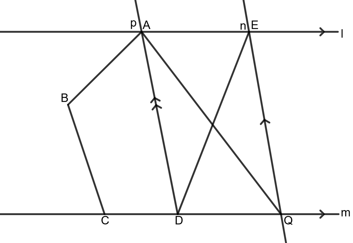Use the information given in the following figure to show that ar.(ABCQ) = ar.(ABCDE). Chapterwise Revision (Stage 2), Concise Mathematics Solutions ICSE Class 9.