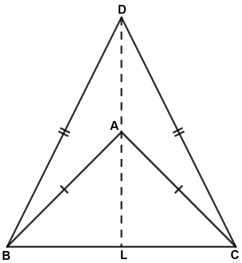 ABC and DBC are two isosceles triangles on the same side of BC. Prove that : Isosceles Triangles, Concise Mathematics Solutions ICSE Class 9.