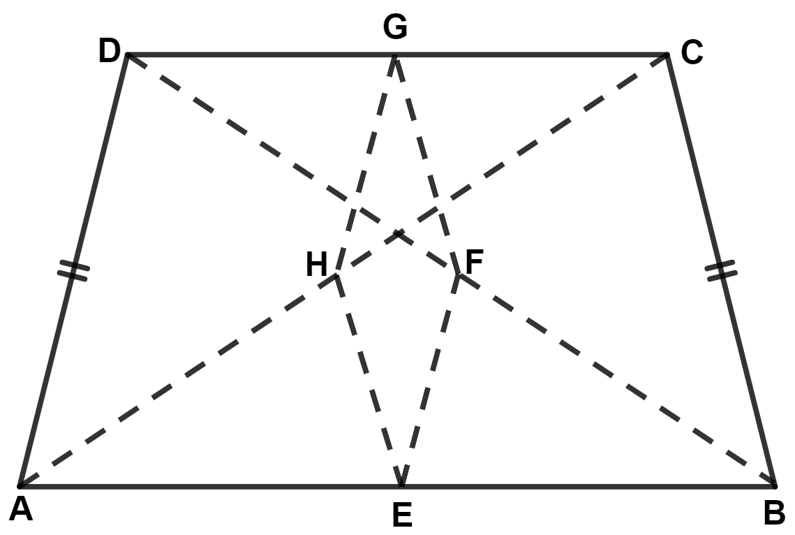 ABCD is a quadrilateral in which AD = BC. E, F, G and H are the mid-points of AB, BD, CD and AC respectively. Prove that EFGH is a rhombus. Mid-point Theorem, Concise Mathematics Solutions ICSE Class 9.
