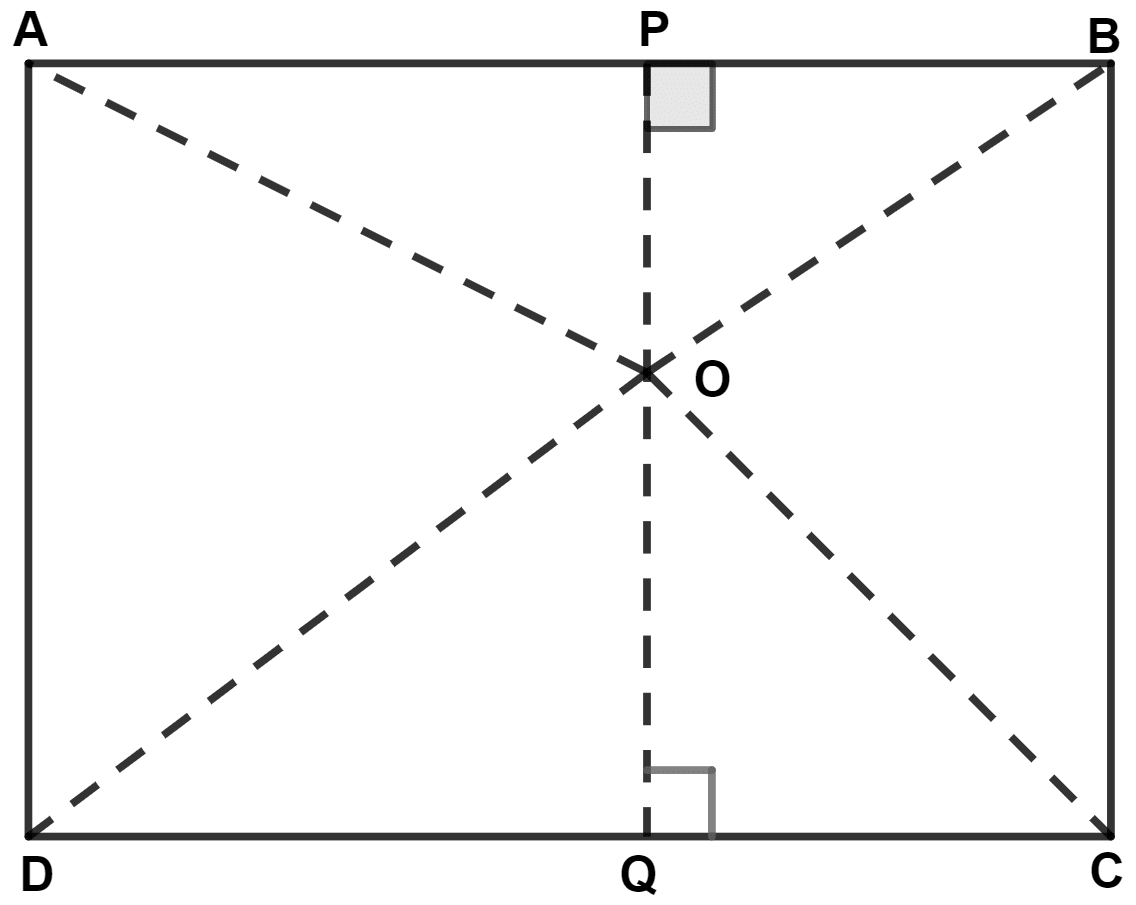 O is any point inside a rectangle ABCD. Prove that : Pythagoras Theorem, Concise Mathematics Solutions ICSE Class 9.