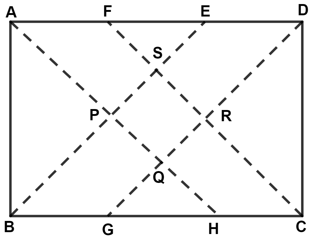 Prove that the bisectors of the interior angles of a rectangle form a square. Rectilinear Figures, Concise Mathematics Solutions ICSE Class 9.