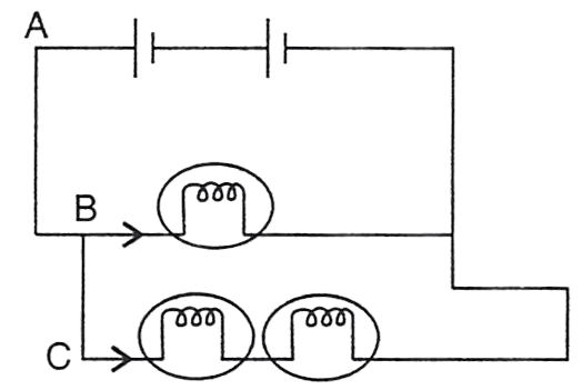Three bulbs of equal resistance are connected as shown in figure. Out of the following statements which one is correct. Concise Physics Solutions ICSE Class 10.