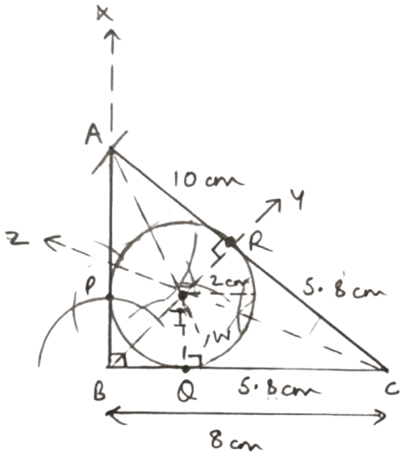 Construct a triangle ABC such that BC = 8 cm, AC = 10 cm and ∠ABC = 90°. Maths Competency Focused Practice Questions Class 10 Solutions.