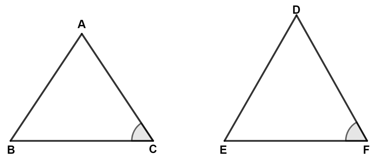 In the given diagram, △ ABC and △ DEF (not drawn to scale) are such that ∠C = ∠F and ABDE = BCEF, then : Maths Competency Focused Practice Questions Class 10 Solutions.