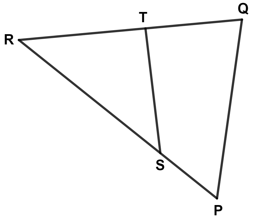 In the adjoining diagram, ST is not parallel to PQ. The necessary and sufficient conditions for △ PQR ~ △ TSR is : Maths Competency Focused Practice Questions Class 10 Solutions.