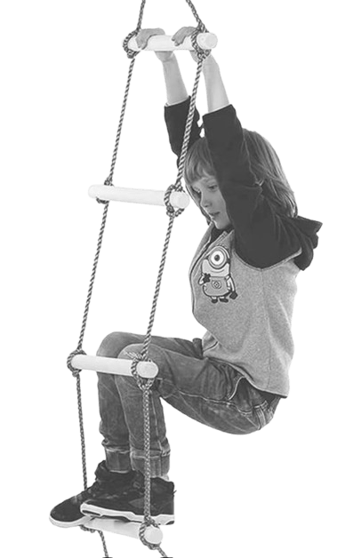 The picture below shows a boy climbing a rope ladder hanging from the branch of a tree. The boy in the picture finds it difficult to climb the ladder as it turns about the axis where he is holding. The instructor tells the boy to stretch the body with the hands stretched up and make the body parallel to the ladder and climb. Physics Competency Focused Practice Questions Class 10 Solutions.