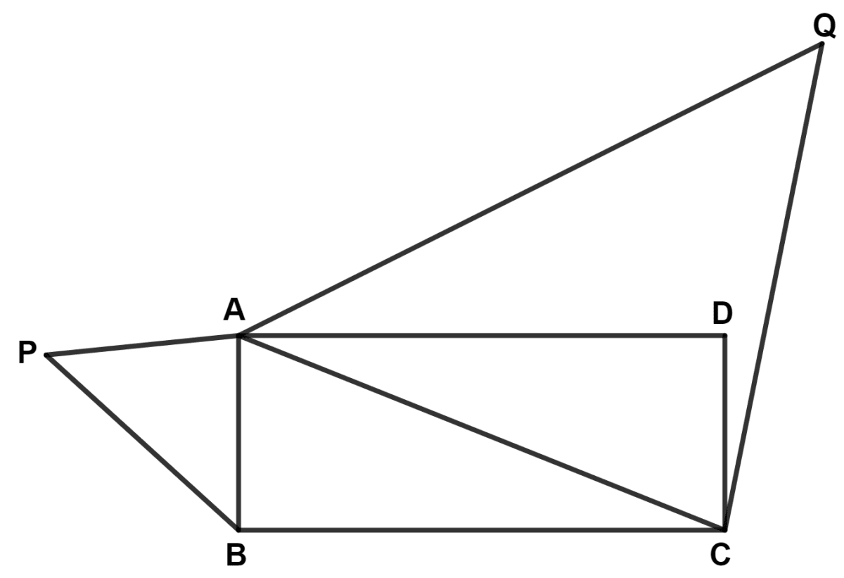 ABCD is a rectangle where side BC is twice side AB. If △ACQ ~ △BAP, find area of △BAP : area of △ACQ. Maths Competency Focused Practice Questions Class 10 Solutions.