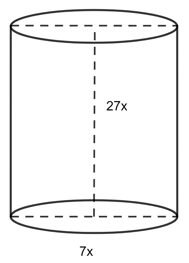 The ratio of the radius and the height of a solid metallic right circular cylinder is 7 : 27. This is melted and made into a cone of diameter 14 cm and slant height 25 cm. Find the height of the : Maths Competency Focused Practice Questions Class 10 Solutions.