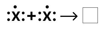 The equation given below represents the molecule formation of element X. Fill in the box with the electron dot structure of the molecule. Competency Focused Practice Questions