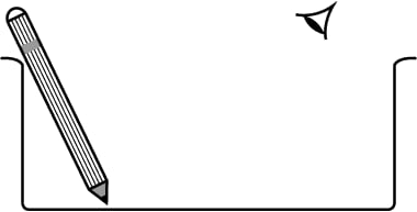 A student puts his pencil into an empty trough and observes the pencil from the position as indicated in the figure. Complete the diagram showing how the student's eye sees the pencil through water. What change will be observed in the appearance of the pencil when water is poured into the trough? Refraction of light at plane surfaces, Concise Physics Class 10 Solutions.